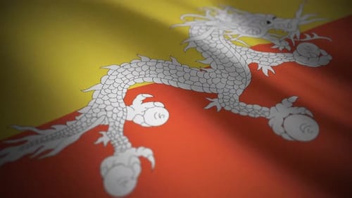 Simulation de tissu du drapeau du Bhoutan — Graphiques animés
