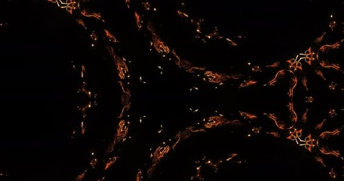 Abstraktes originales Unnachahmliches Kaleidoskop gerichteter Funkeln auf schwarzem Hintergrund