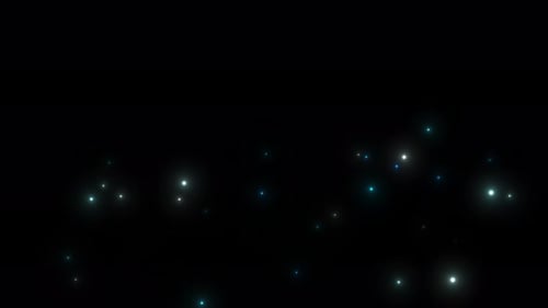 Blue Fireflies Magical Glowing Sparkles Dust Particles Looping Overlay With Alpha