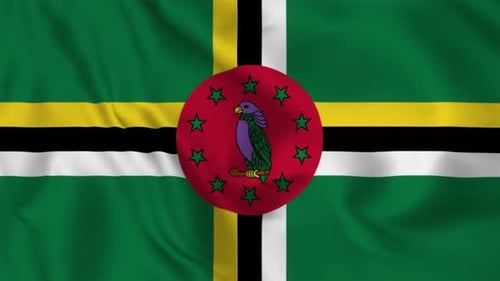 Dominica Flag Waving Seamless Loop Animation
