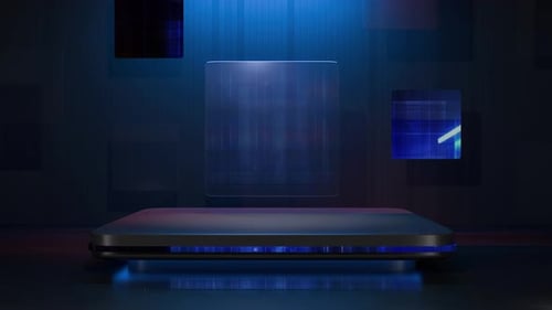 Фон фотокамеры с платформой для демонстрации, концепция маркетинга продуктов и продуктов