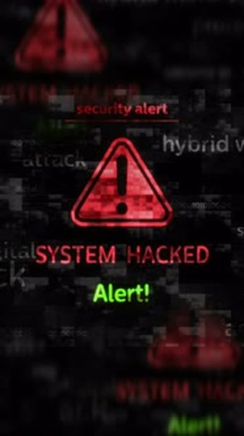 System hacked symbol seamless loop vertical