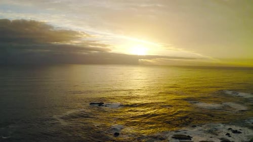 The ocean at sunset
