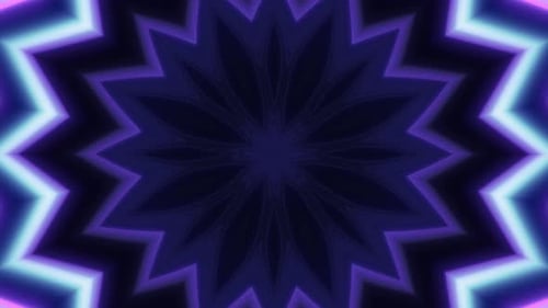 Vibrant Neon Abstract Kaleidoscope Tunnel Loop Background