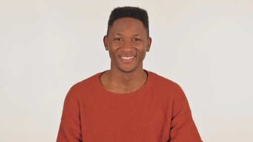 Smiling Young Adult Portrait in Bright Studio Setting