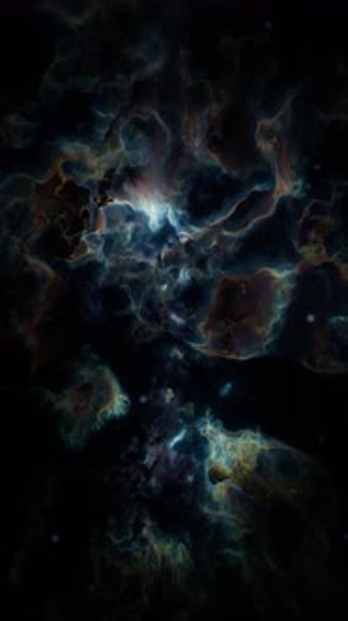 Abstract Vertical Space Nebula Flowing Particles Loop