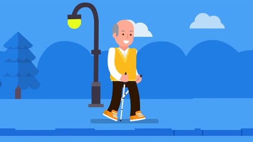 old man walking animation