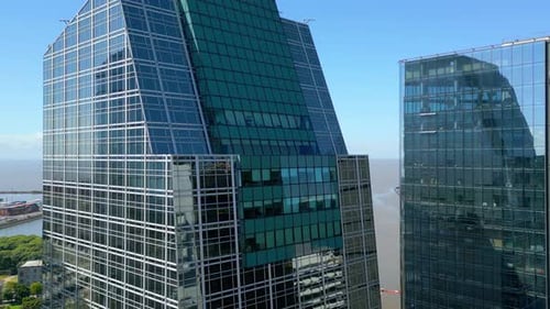 Aerial view of Corporate Buildings on a Sunny Day