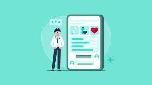 Animated Doctor Consultation App Interface in Flat Design