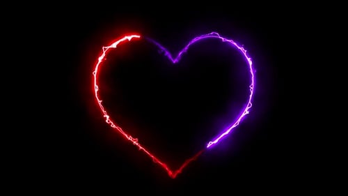 Glowing Neon Heart Outline Energy Loop Animation