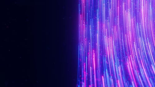 Closeup of Big Data Light Speed Flow Abstract Digital Data Stream of Quantum Computing Cyberspace of