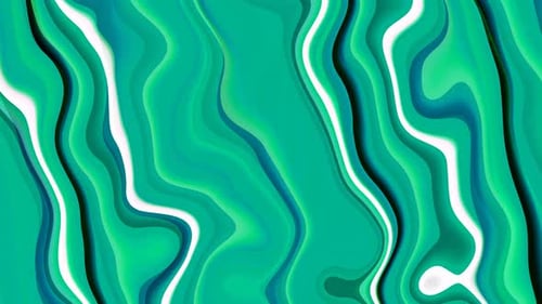 Abstract Fluid Green Lines Looping Motion Background