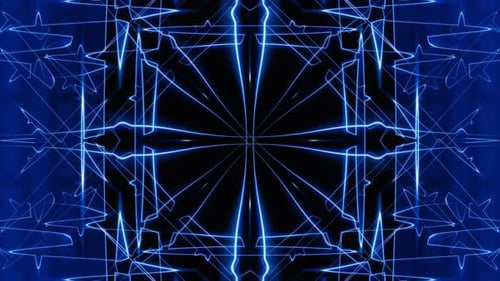 Abstrakte blaue geometrische Flash-Neon-Vj-Loop-Animation