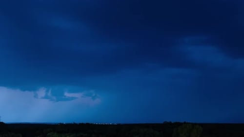 Dramatic Lightning Storm Clouds at Night
