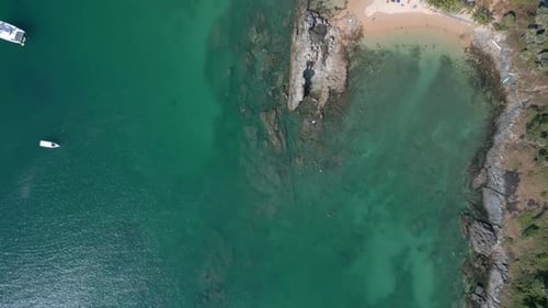 Sea and Tourist Beach on Phuket Island in Thailand