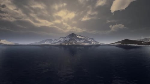 Mountains Covered with Ice in Antarctic Landscape