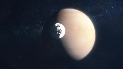 Planet and Satellite Orbiting in Outer Space