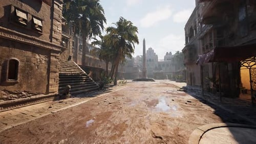 Tranquil Morning in Market Street with Shutters Closed and Peaceful Atmosphere