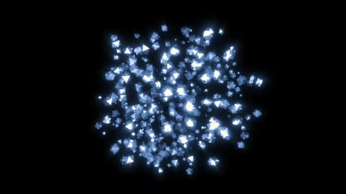 Stream of moving shimmering particles from point