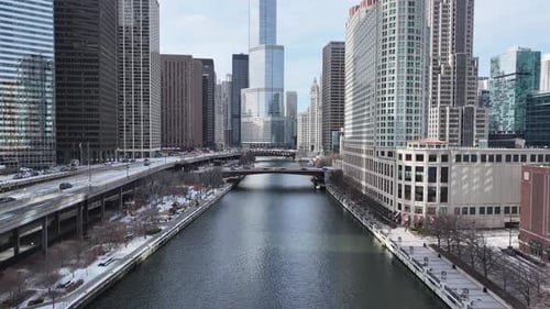 Chicago Riverwalk At Chicago In Illinois United States.