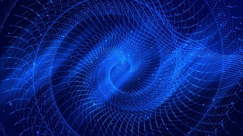 Dynamic Abstract Blue Particle Wave Digital Background