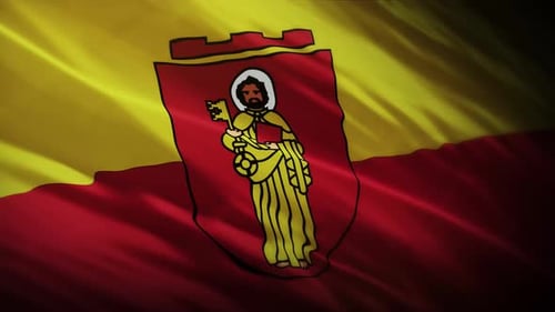 Animated Waving Flag with Saint Peter Coat of Arms