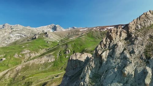 Breathtaking Aerial View of Majestic Rocky Mountains in Summer