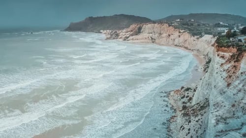 Sea landscape of rocky coastline