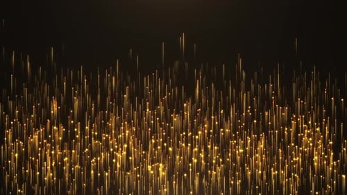 Elegant Golden Glitter Particles Rising Background Animation
