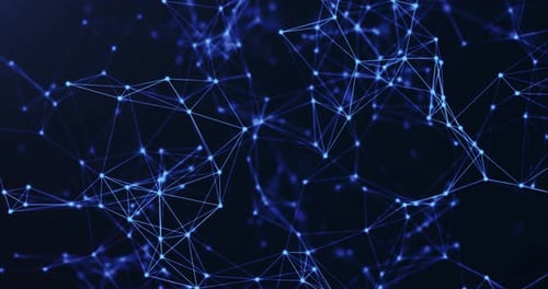 Abstract futuristic background with plexus of lines, dots and triangles, digital technology