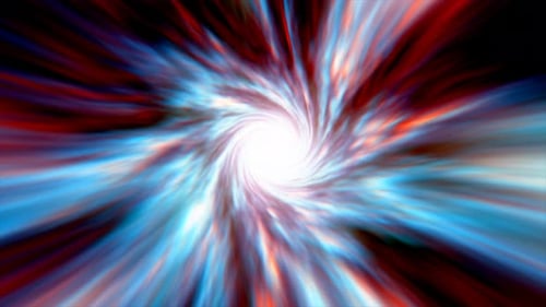 Multicolored hypertunnel spinning speed space tunnel made of twisted swirling energy magic glowing l