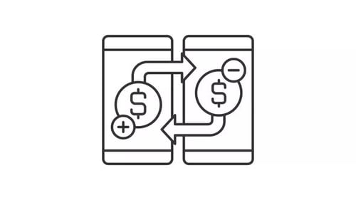 Icono de fondo de transferencia de fondos animado