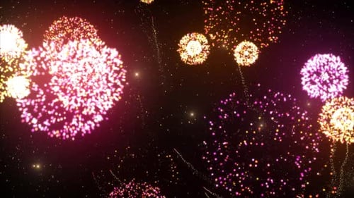 Abstract Glittering Fireworks Display for Celebrations