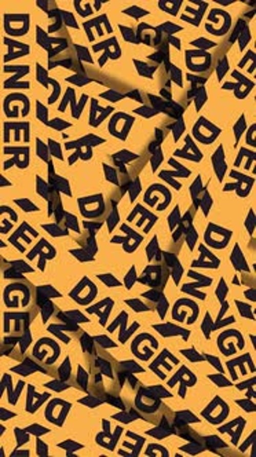 Geometric Danger Tape Animated Vertical Background