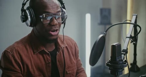 Voice Actor Recording Professional Voiceover For Film