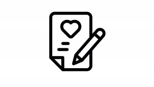 animación de iconos de líneas de poemas