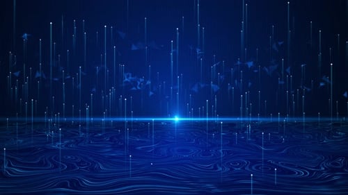 Futuristic Blue Abstract Data Network Flow Background