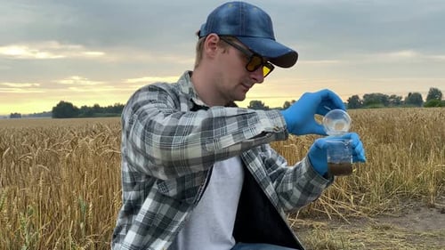 Agronomy Scientist Conducting Soil Analysis Outdoors