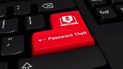 Botón del teclado de la computadora con movimiento redondo para robo