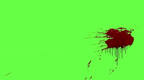 Carnage Collection: Chroma keying effect of a pool of blood splashing on the right side and dripping