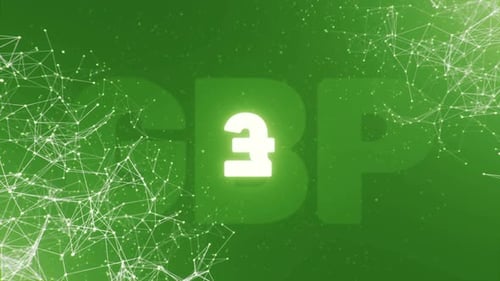 Digital GBP Pound Symbol with Network Reveal Animation