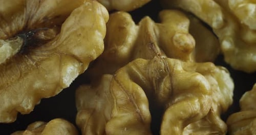 Close Up of Golden Walnut Halves