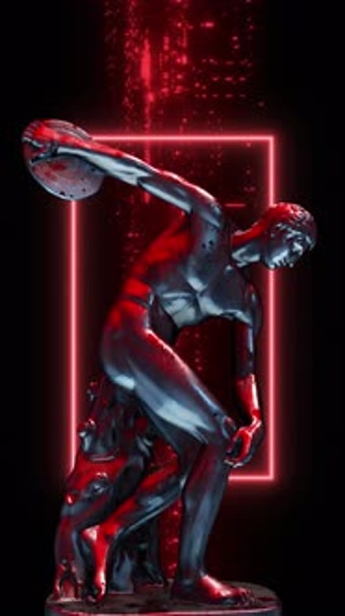 Estátua romana cromada de discobulus vertical Vj Loop