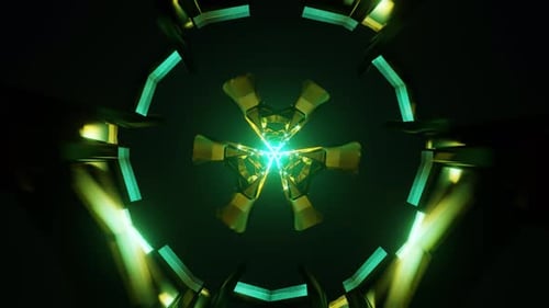 Des motifs multicolores dansent rythmiquement dans un affichage en boucle VJ abstrait