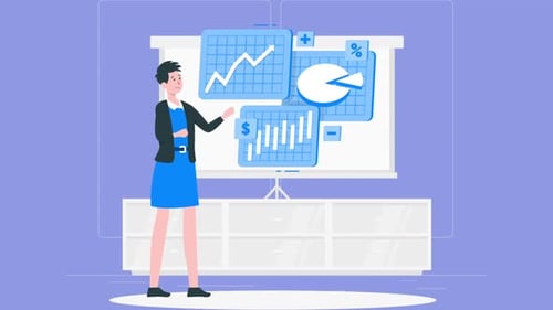 Office Worker Showing Business Presentation To His Boss