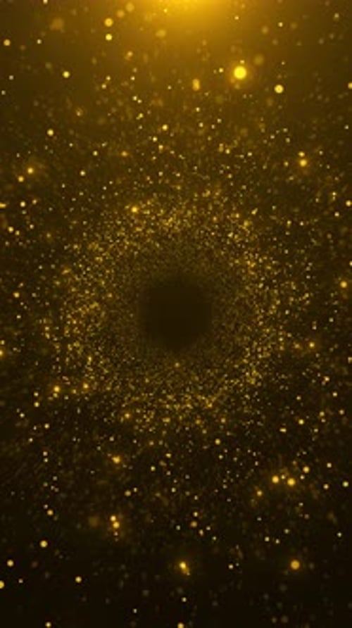 Celebration background golden Confetti birthday party on black background. Golden ribbons, stars con