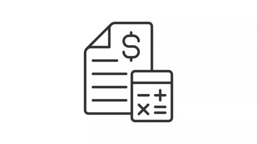 Animated Finance Bill Calculator Line Icon