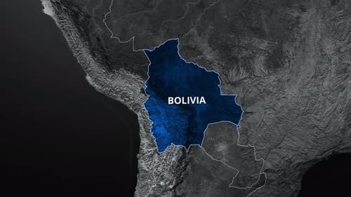 Mapa de Bolivia de color azul