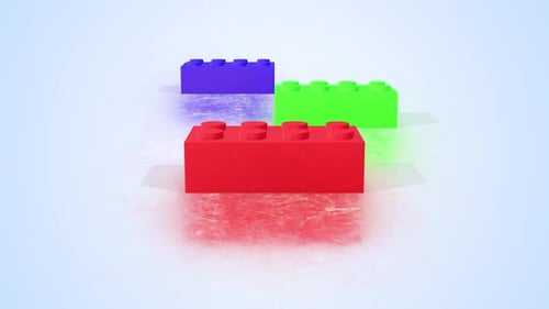 Colorful Building Blocks on Light Background