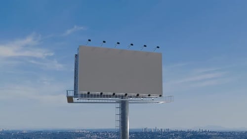 3D Billboard Mockup with Blank Screen for Advertising